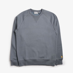 thumbnail Carhartt WIP Chase Crewneck Sweatshirt, Cozy Blue Gold, Detail Shot 1