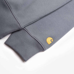 thumbnail Carhartt WIP Chase Crewneck Sweatshirt, Cozy Blue Gold, Detail Shot 4