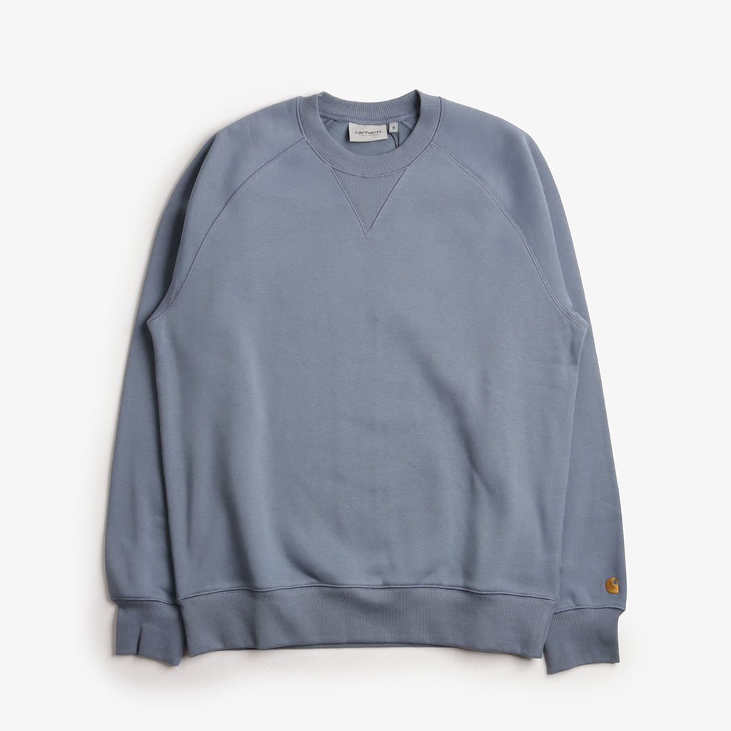 Carhartt WIP Chase Crewneck Sweatshirt, Angelite Gold, Detail Shot 1