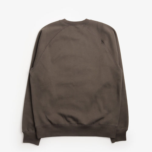 Carhartt WIP Chase Crewneck Sweatshirt in Shungite Gold, back view