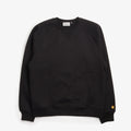 Carhartt WIP Chase Crewneck Sweatshirt in Black, front view