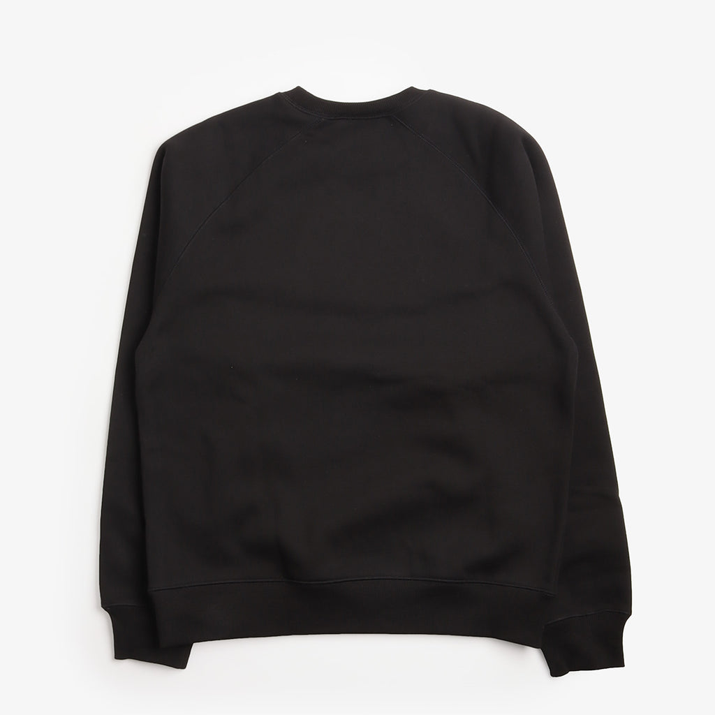 Carhartt WIP Chase Crewneck Sweatshirt in Black, back view
