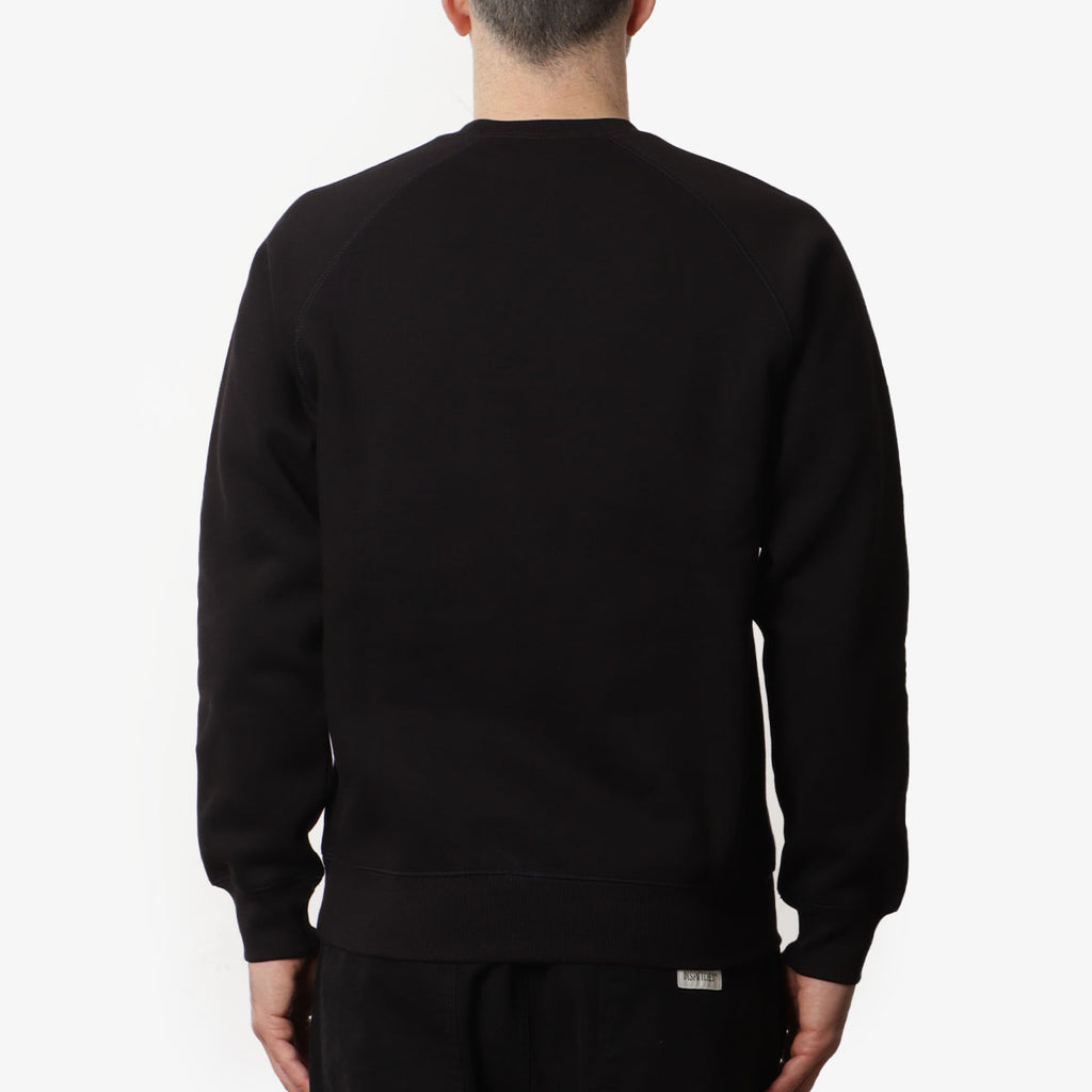 Carhartt WIP Chase Crewneck Sweatshirt, Black Gold, Detail Shot 4