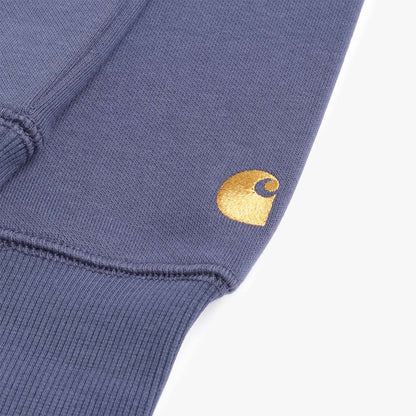 Carhartt WIP Chase Crewneck Sweatshirt, Blue Gold, Detail Shot 3