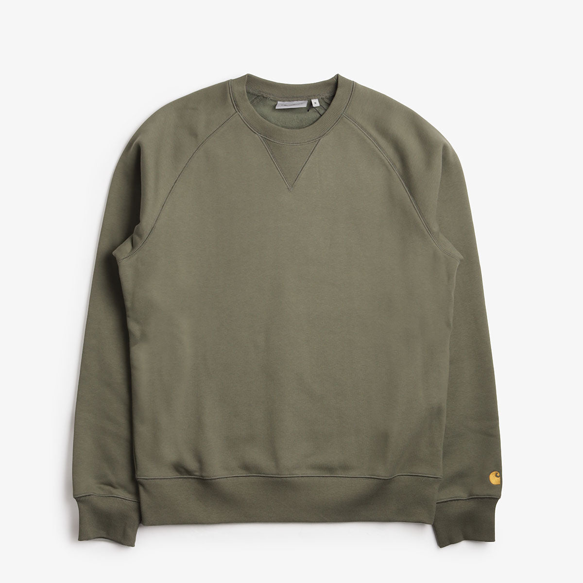 Carhartt WIP Chase Crewneck Sweatshirt, Leaf Gold, Detail Shot 1