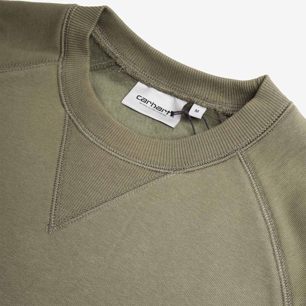 Carhartt WIP Chase Crewneck Sweatshirt, Leaf Gold, Detail Shot 3