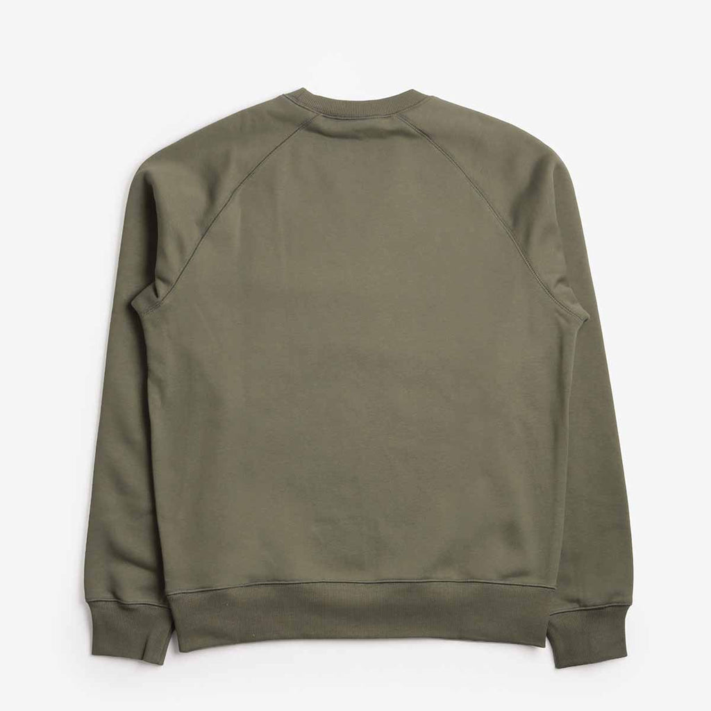 Carhartt WIP Chase Crewneck Sweatshirt, Leaf Gold, Detail Shot 2