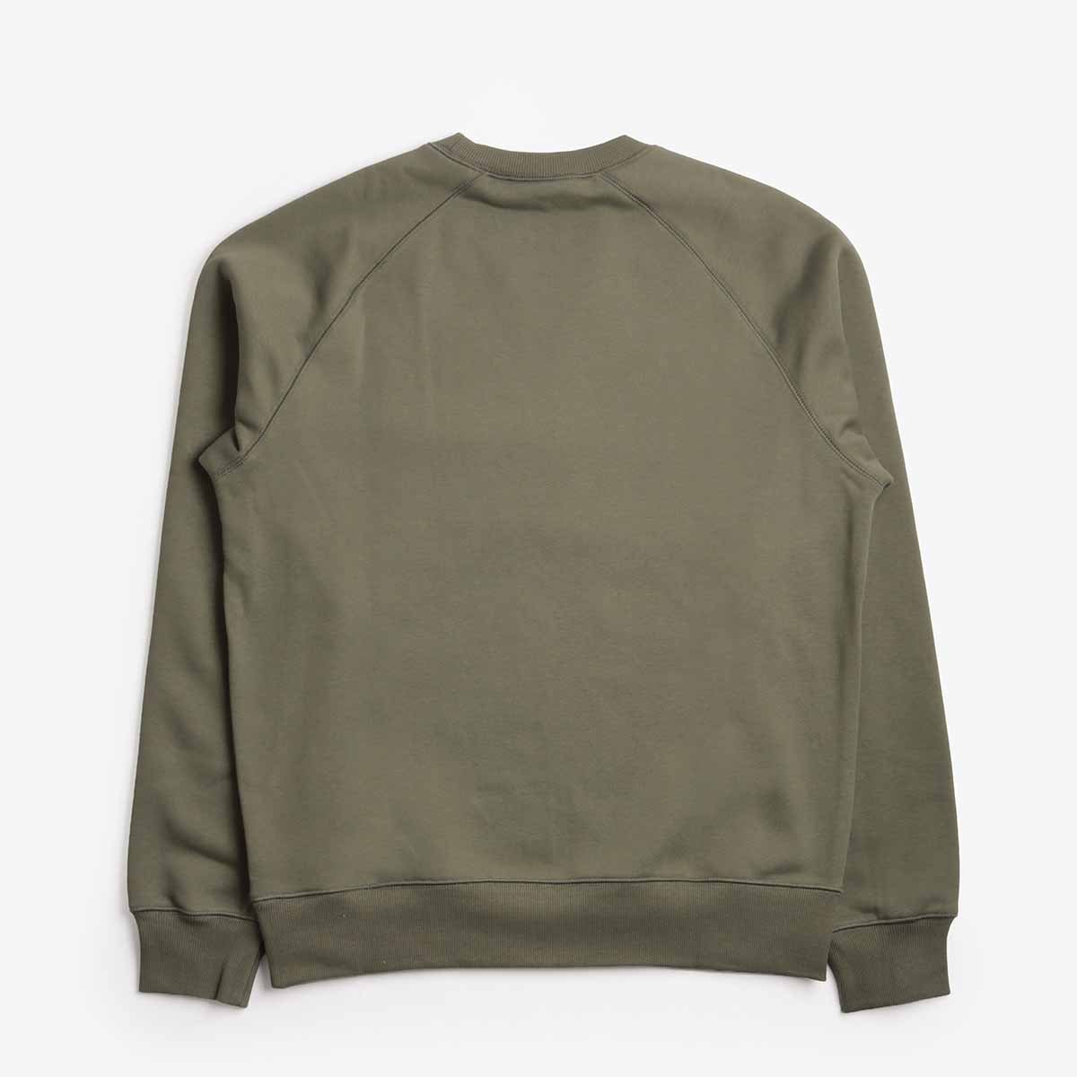 Carhartt WIP Chase Crewneck Sweatshirt, Leaf Gold, Detail Shot 2