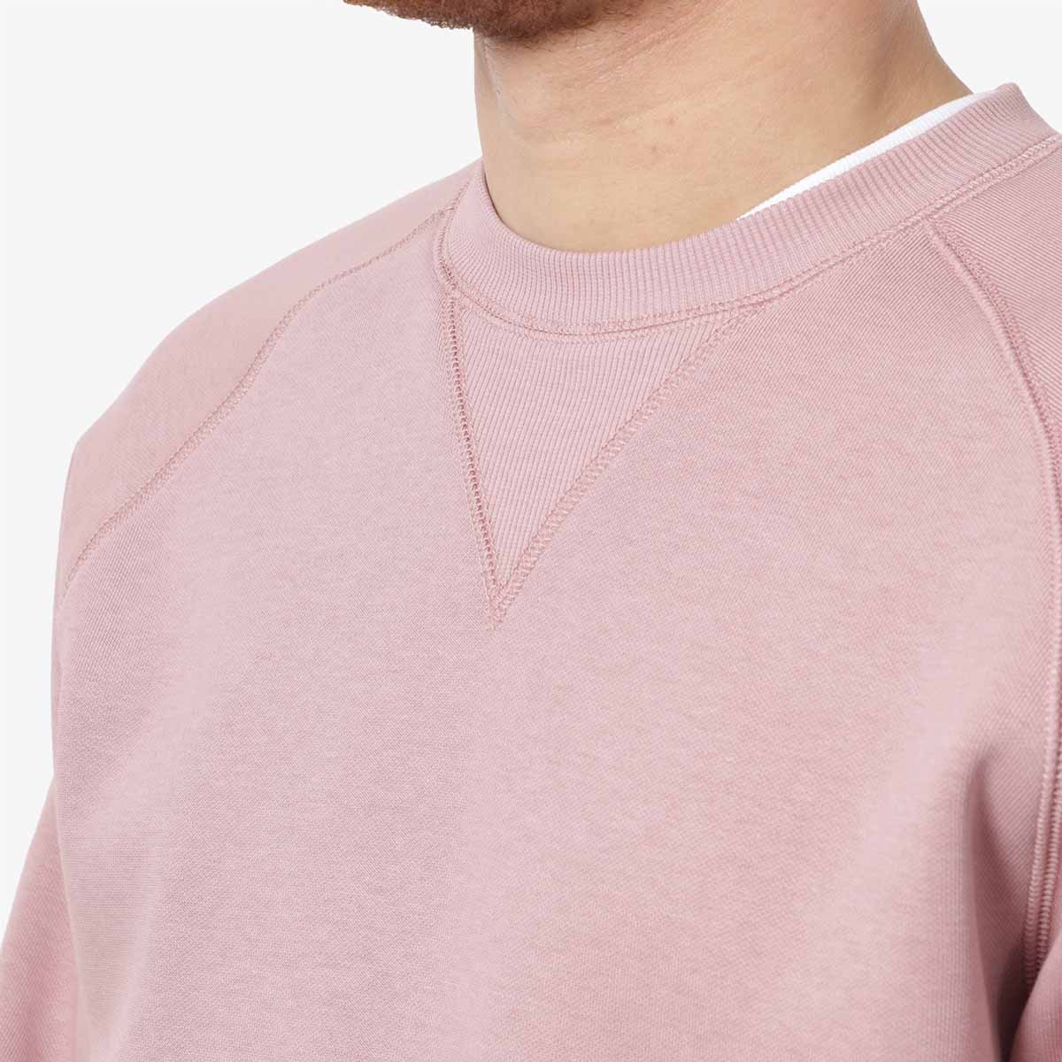 Carhartt WIP Chase Crewneck Sweatshirt, Glassy Pink Gold, Detail Shot 2