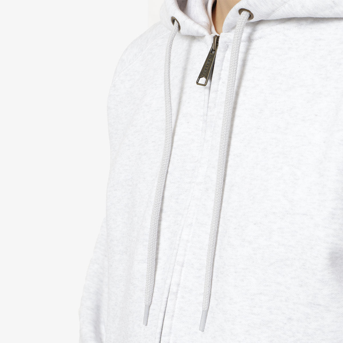 Carhartt WIP Chase Full Zip Hoodie, Ash Heather Gold, Detail Shot 3