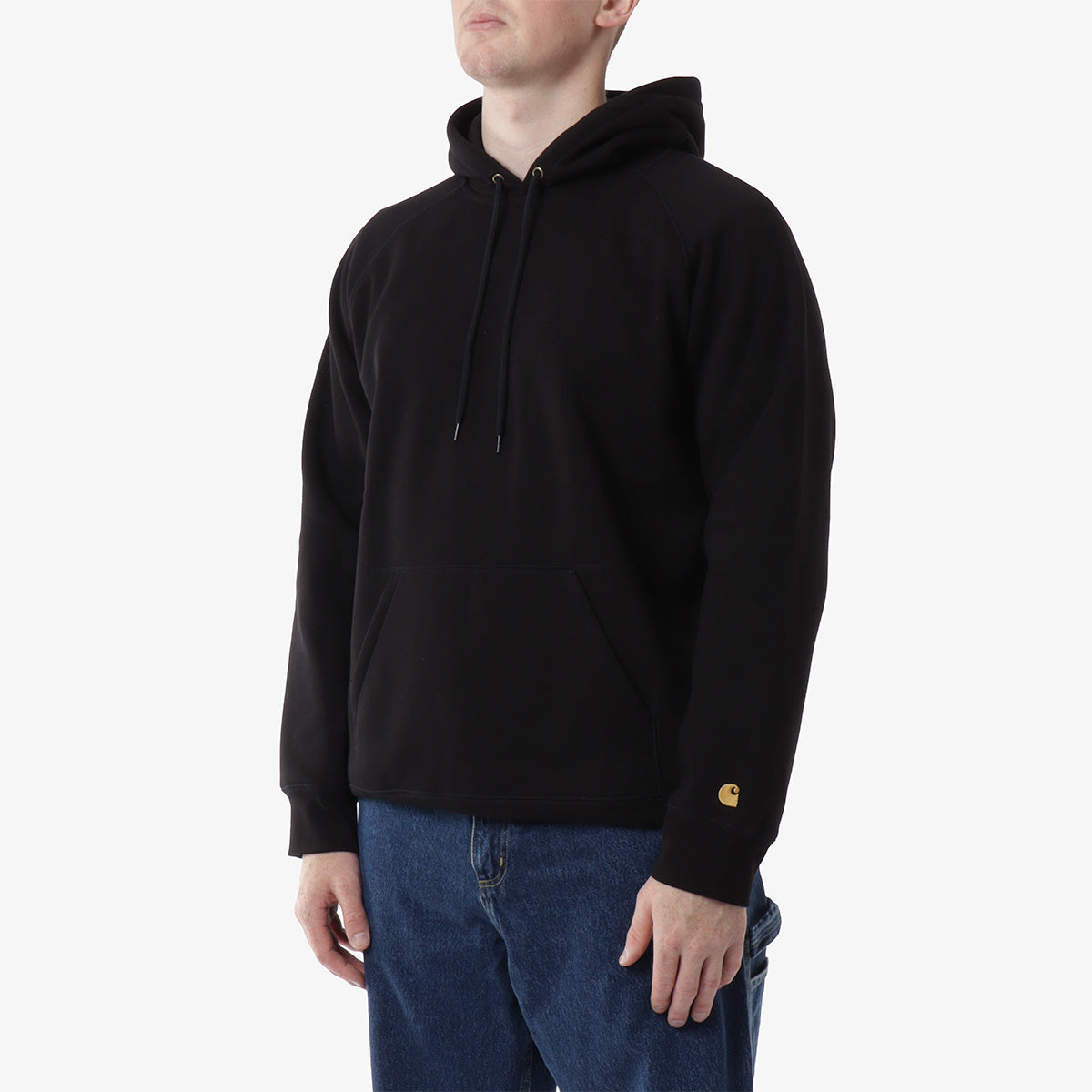 Carhartt WIP Chase Pullover Hoodie, Black Gold, Detail Shot 4