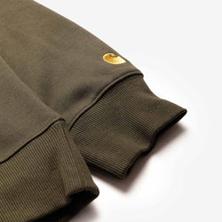 thumbnail Carhartt WIP Chase Neck Zip Sweatshirt, Olive Gold, Detail Shot 3
