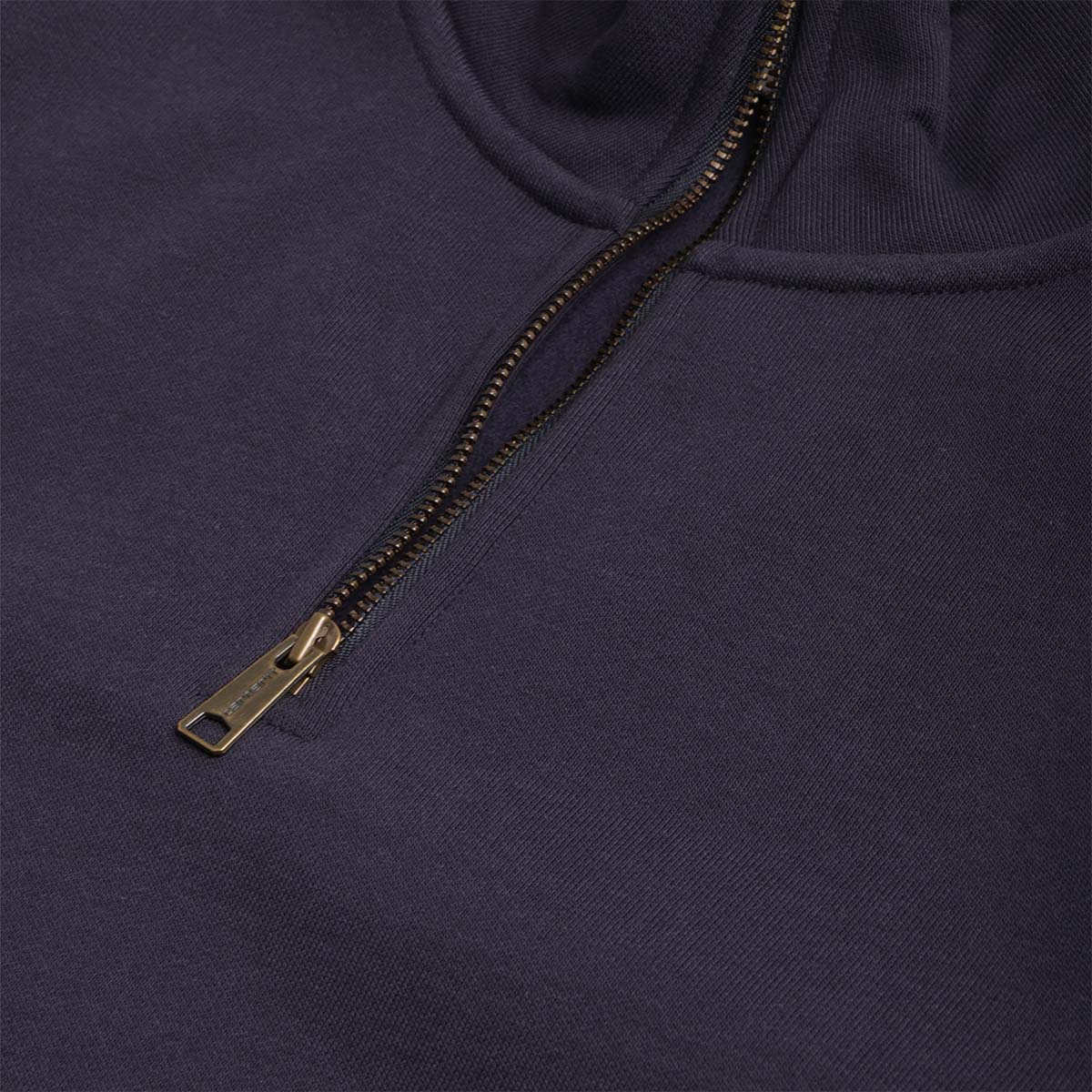 main Carhartt WIP Chase Neck Zip Sweatshirt, Dark Navy Gold, Detail Shot 3