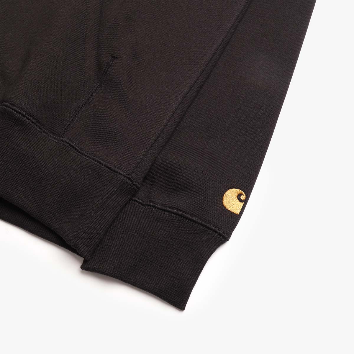 Carhartt WIP Chase Pullover Hoodie, Black Gold, Detail Shot 3