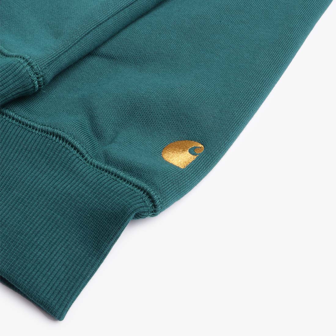 Carhartt WIP Chase Pullover Hoodie, Chervil Gold, Detail Shot 7