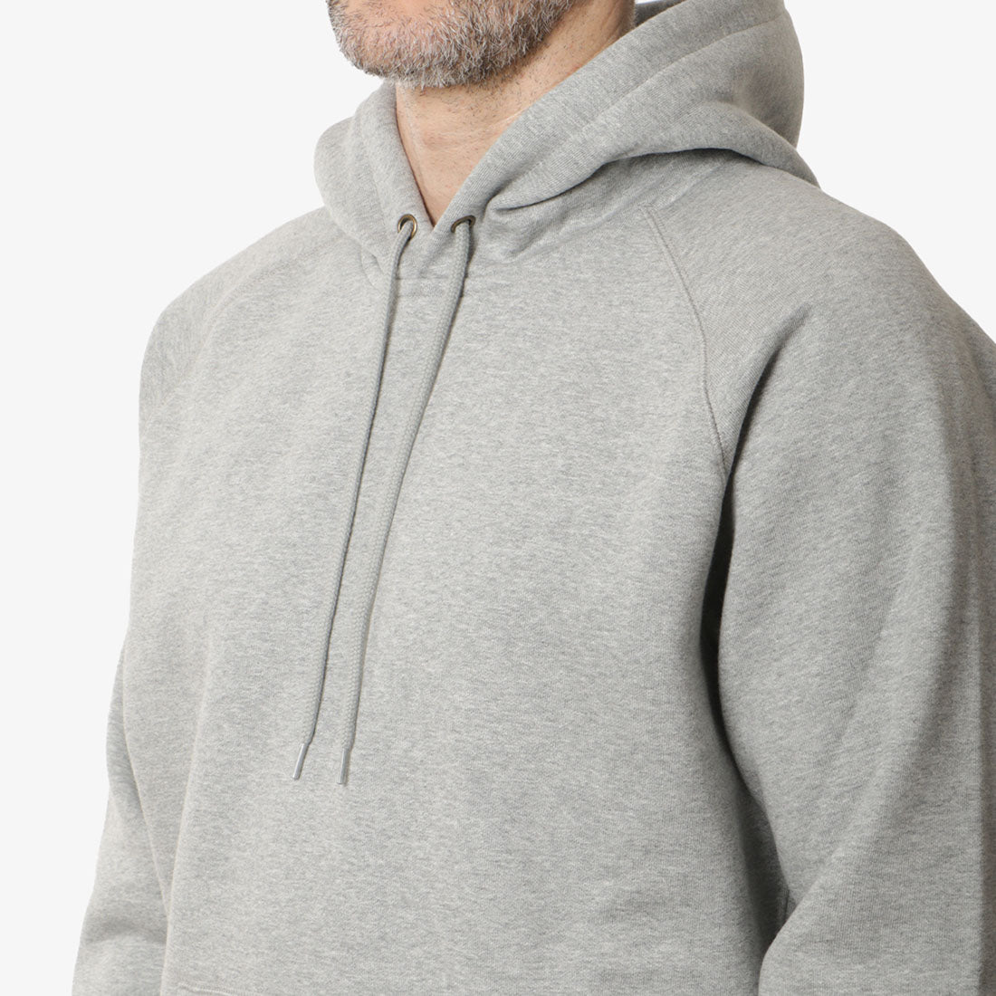 Carhartt WIP Chase Pullover Hoodie, Grey Heather Gold, Detail Shot 2