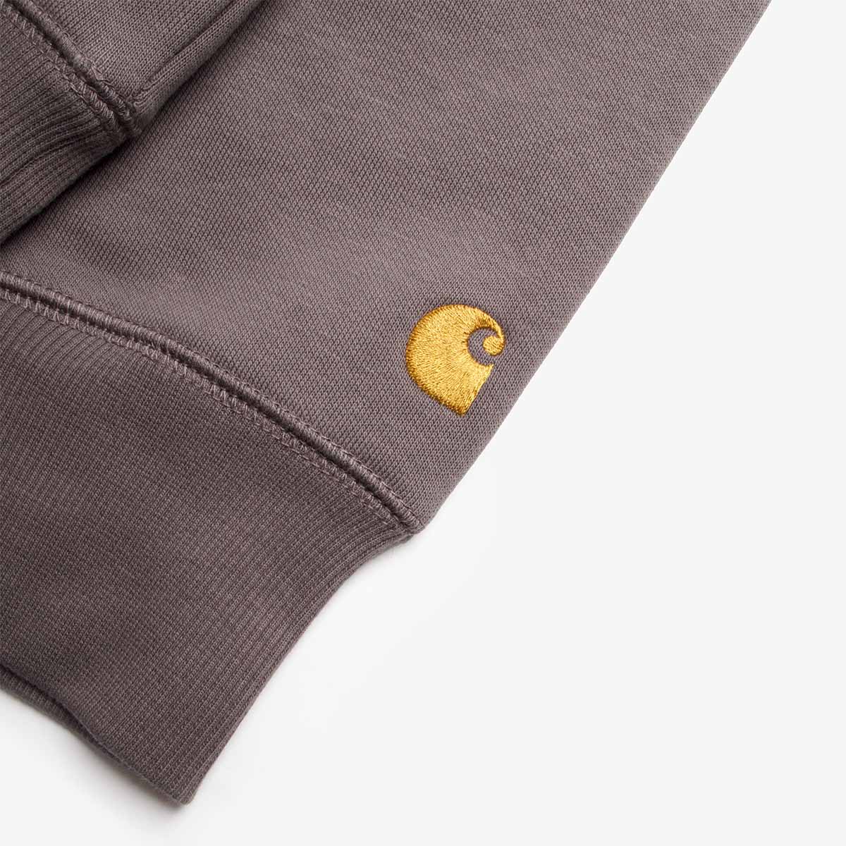 Carhartt WIP Chase Pullover Hoodie, Porphyry Gold, Detail Shot 4