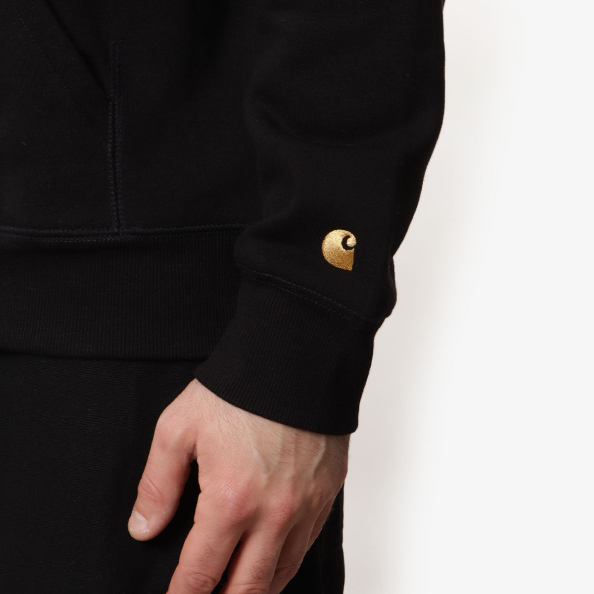 Carhartt WIP Chase Pullover Hoodie, Black/Gold, Men's – Urban Industry
