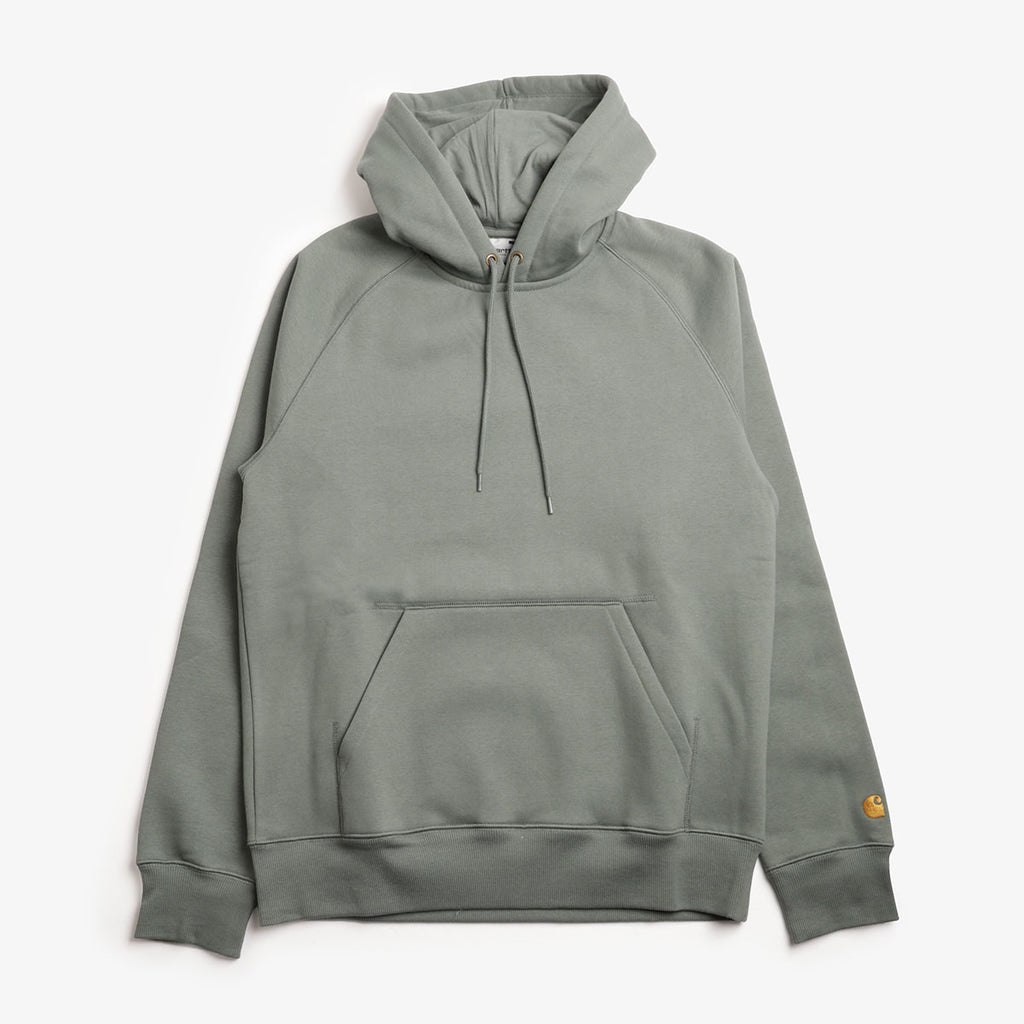 Carhartt WIP Chase Pullover Hoodie, Velvet Green Gold, Detail Shot 1