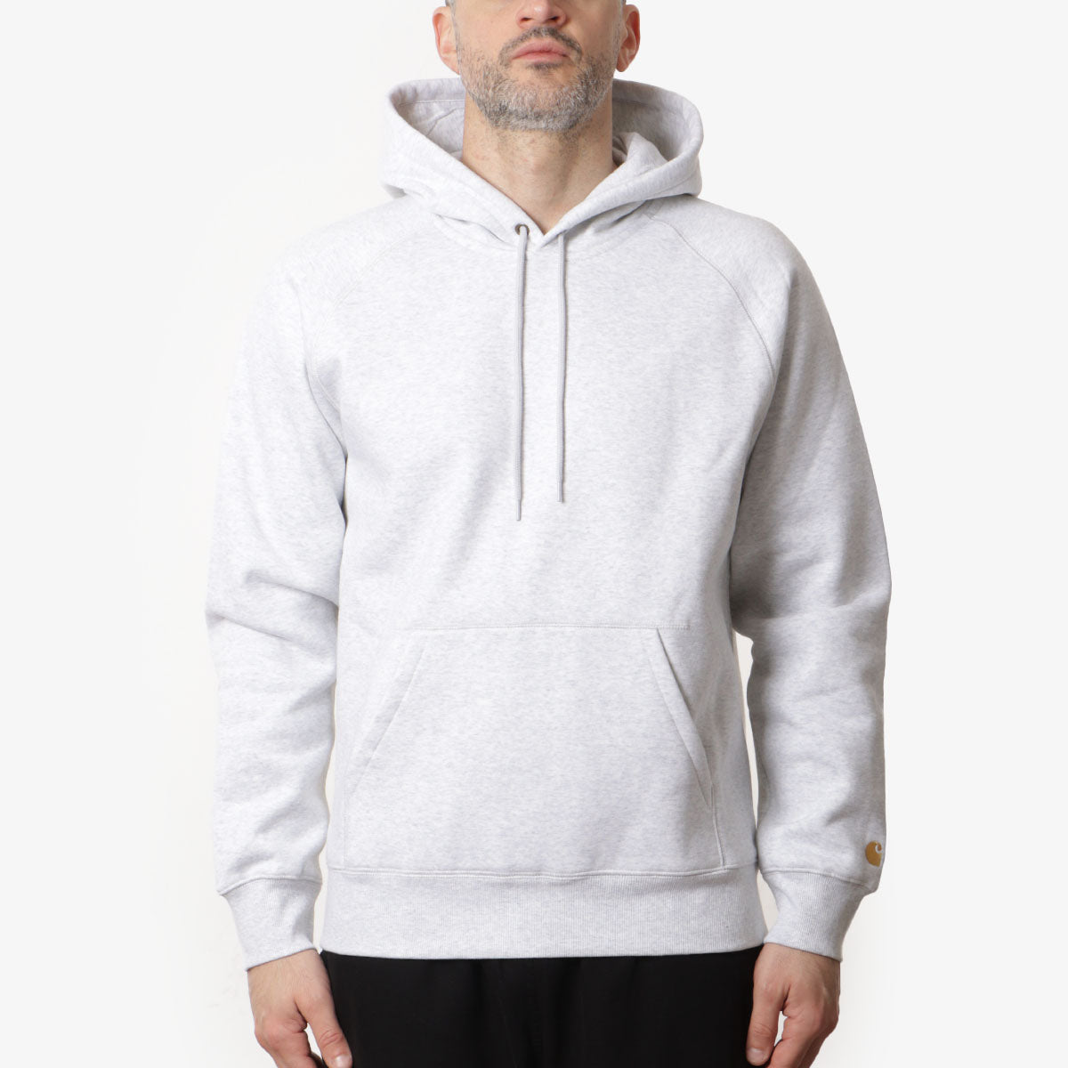 Carhartt WIP Chase Pullover Hoodie, Ash Heather Gold, Detail Shot 1
