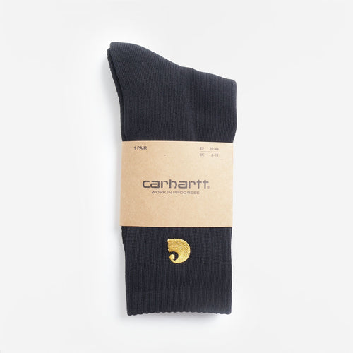 Gold C logo cuff detail, black Carhartt Chase socks