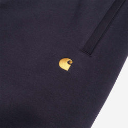 thumbnail Carhartt WIP Chase Sweat Pant, Dark Navy Gold, Detail Shot 2