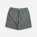 Carhartt WIP Chase Swim Shorts, Velvet Green Gold, Detail Shot 1