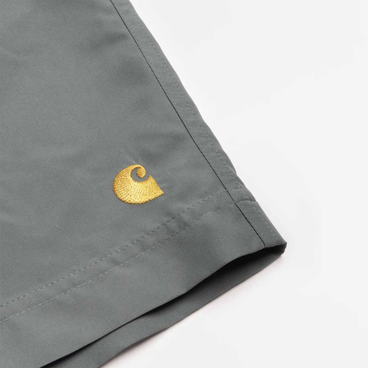 main Carhartt WIP Chase Swim Shorts, Velvet Green Gold, Detail Shot 5