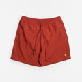 Carhartt WIP Chase Swim Shorts, Oxide Red Gold, Detail Shot 1