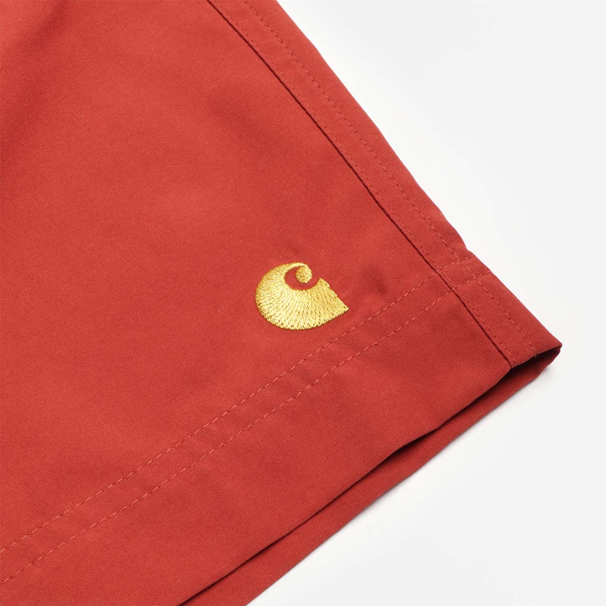 main Carhartt WIP Chase Swim Shorts, Oxide Red Gold, Detail Shot 5
