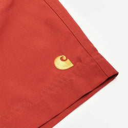 thumbnail Carhartt WIP Chase Swim Shorts, Oxide Red Gold, Detail Shot 5