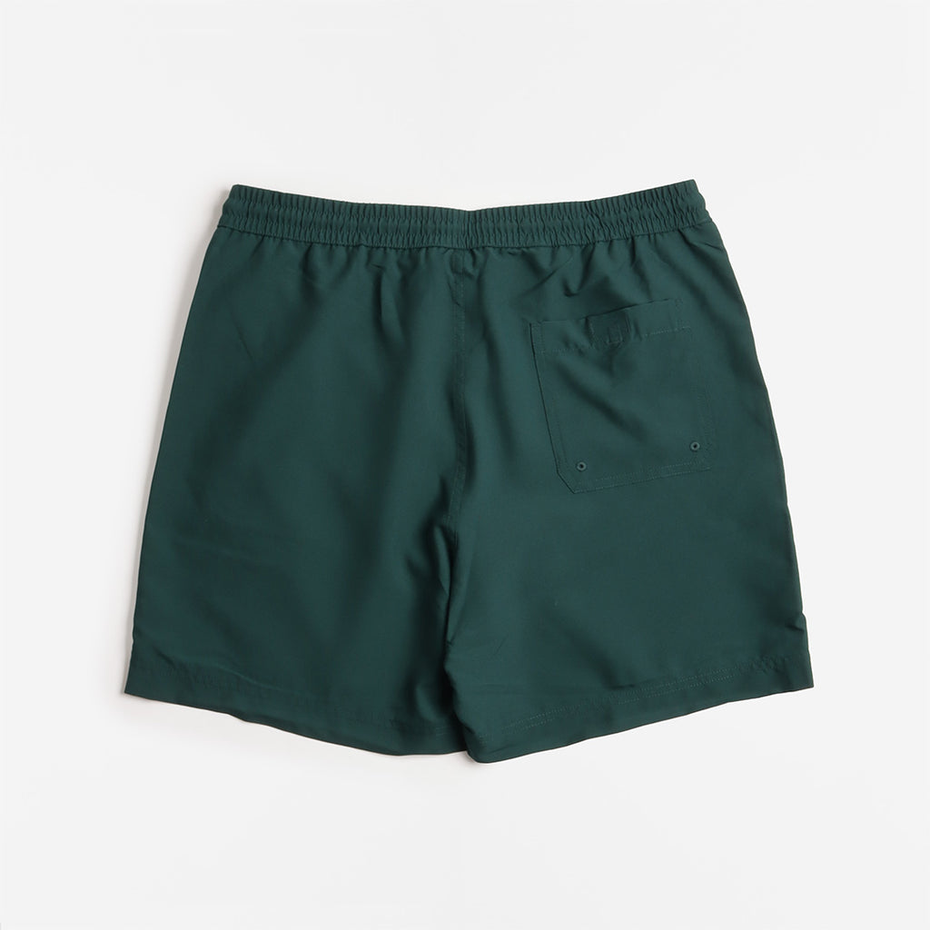 Carhartt WIP Chase Swim Shorts, Dark Fir Gold, Detail Shot 3