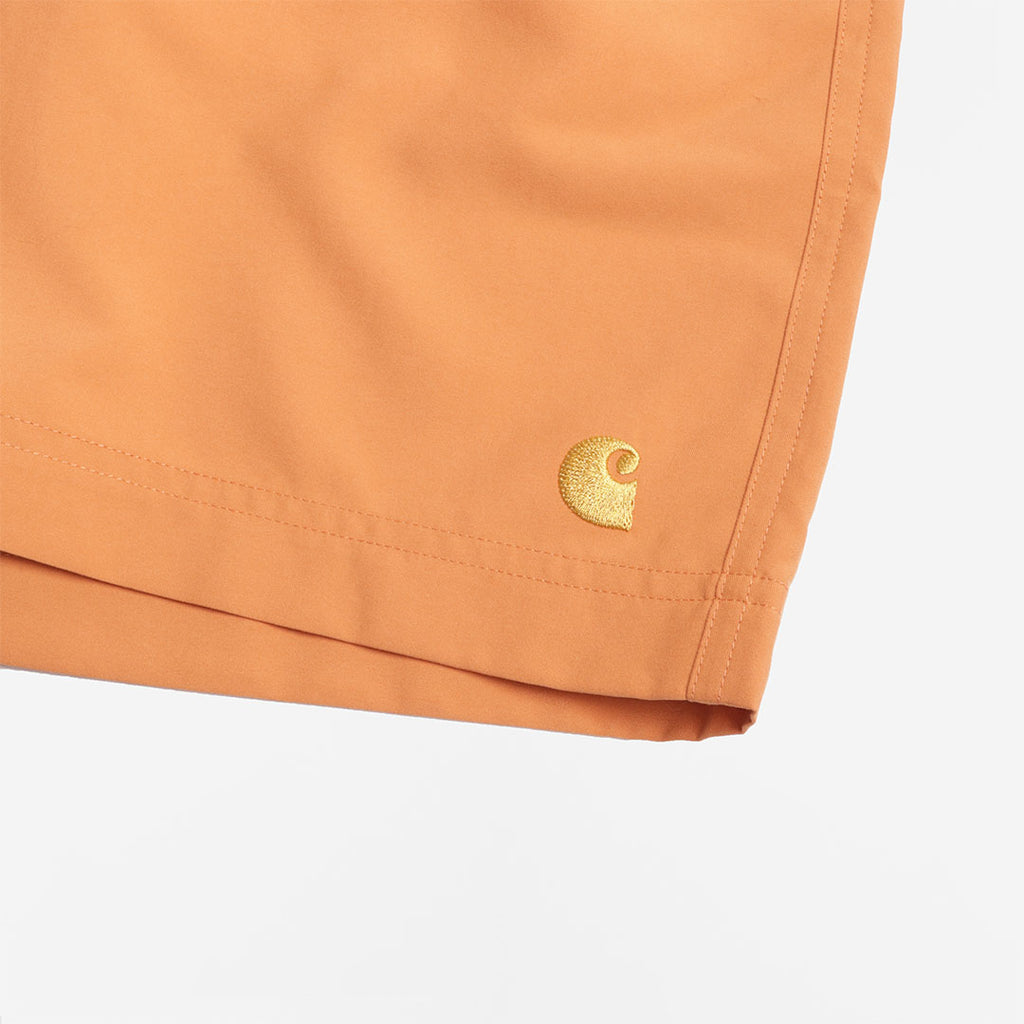 Carhartt WIP Chase Swim Shorts, Redhaven Gold, Detail Shot 5