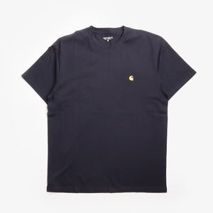 T-shirt Carhartt WIP Chase - Bleu marine foncé/or