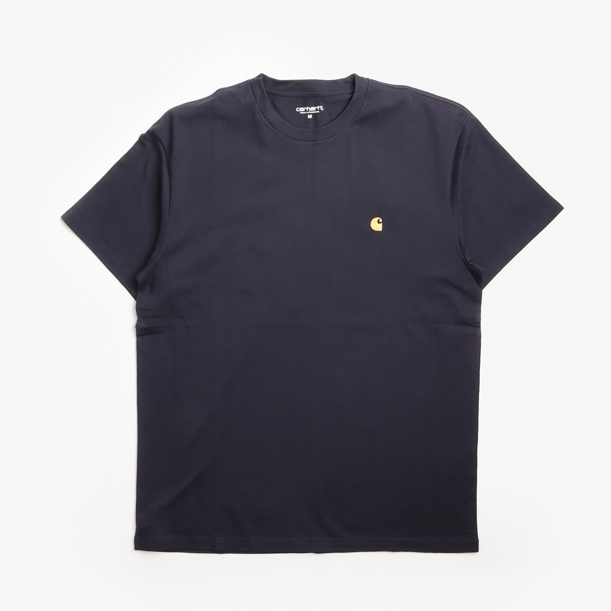 Carhartt WIP Chase T-Shirt in Dark Navy Gold, front view