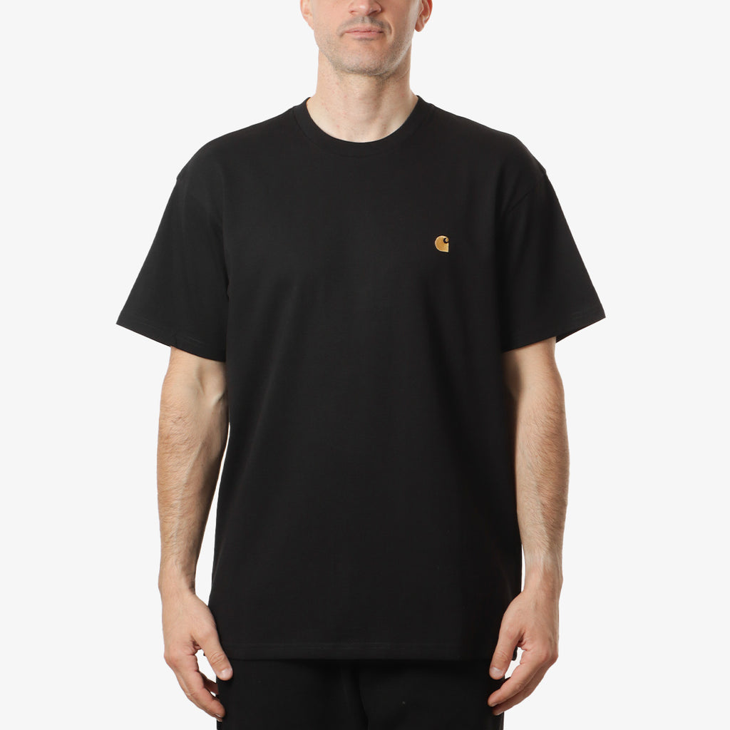 Carhartt WIP Chase T-Shirt, Black Gold, Detail Shot 4