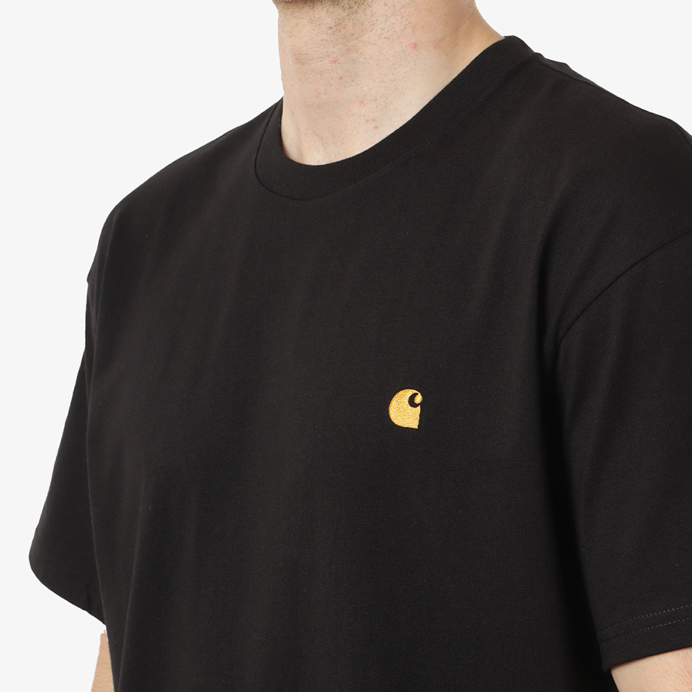 Carhartt WIP Chase T-Shirt, Black Gold, Detail Shot 5