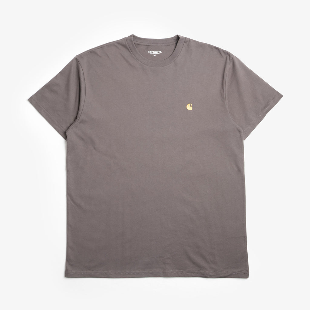 Carhartt WIP Chase T-Shirt, Porphyry Gold, Detail Shot 1