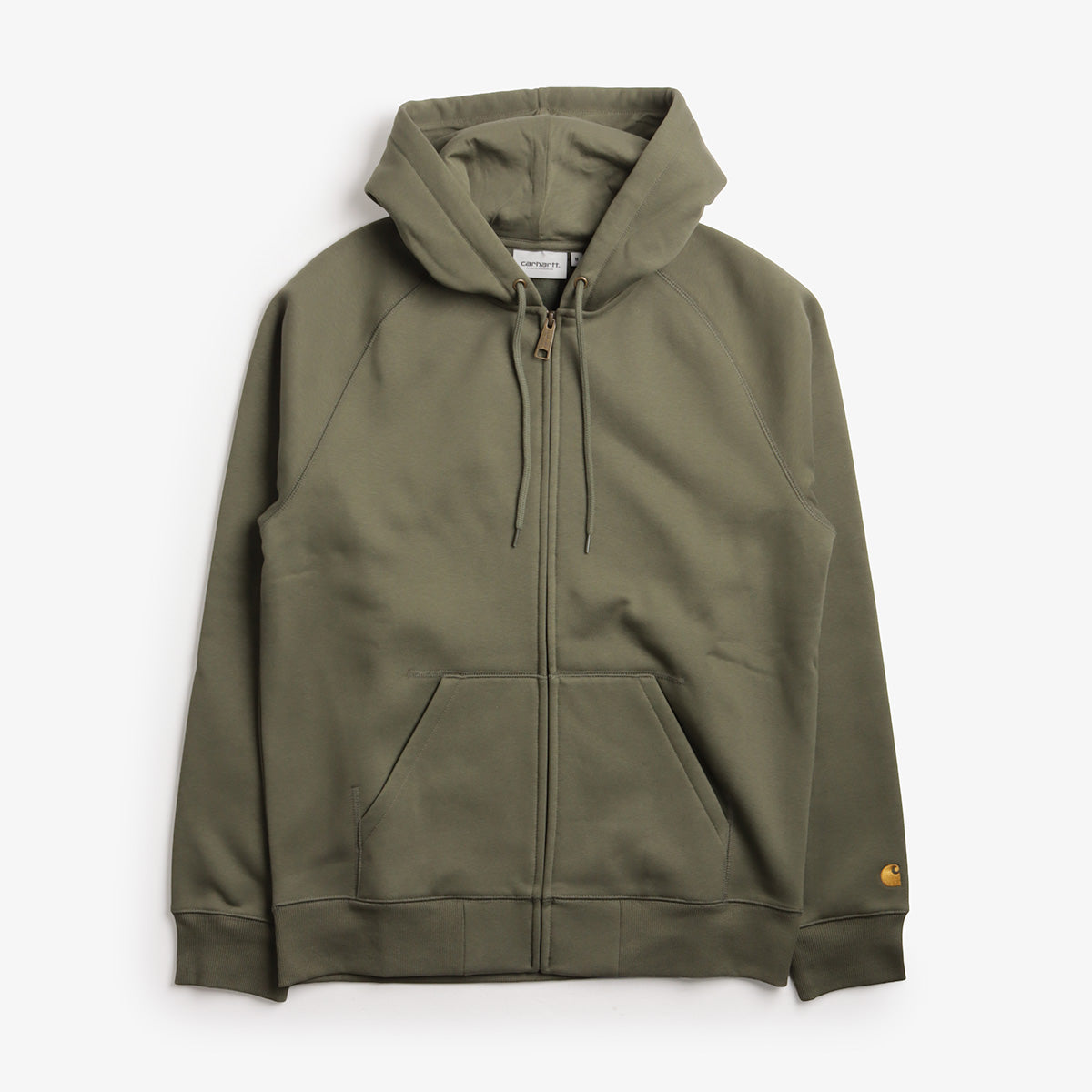 main Carhartt WIP Chase Zip Hoodie, Leaf Gold, Detail Shot 1