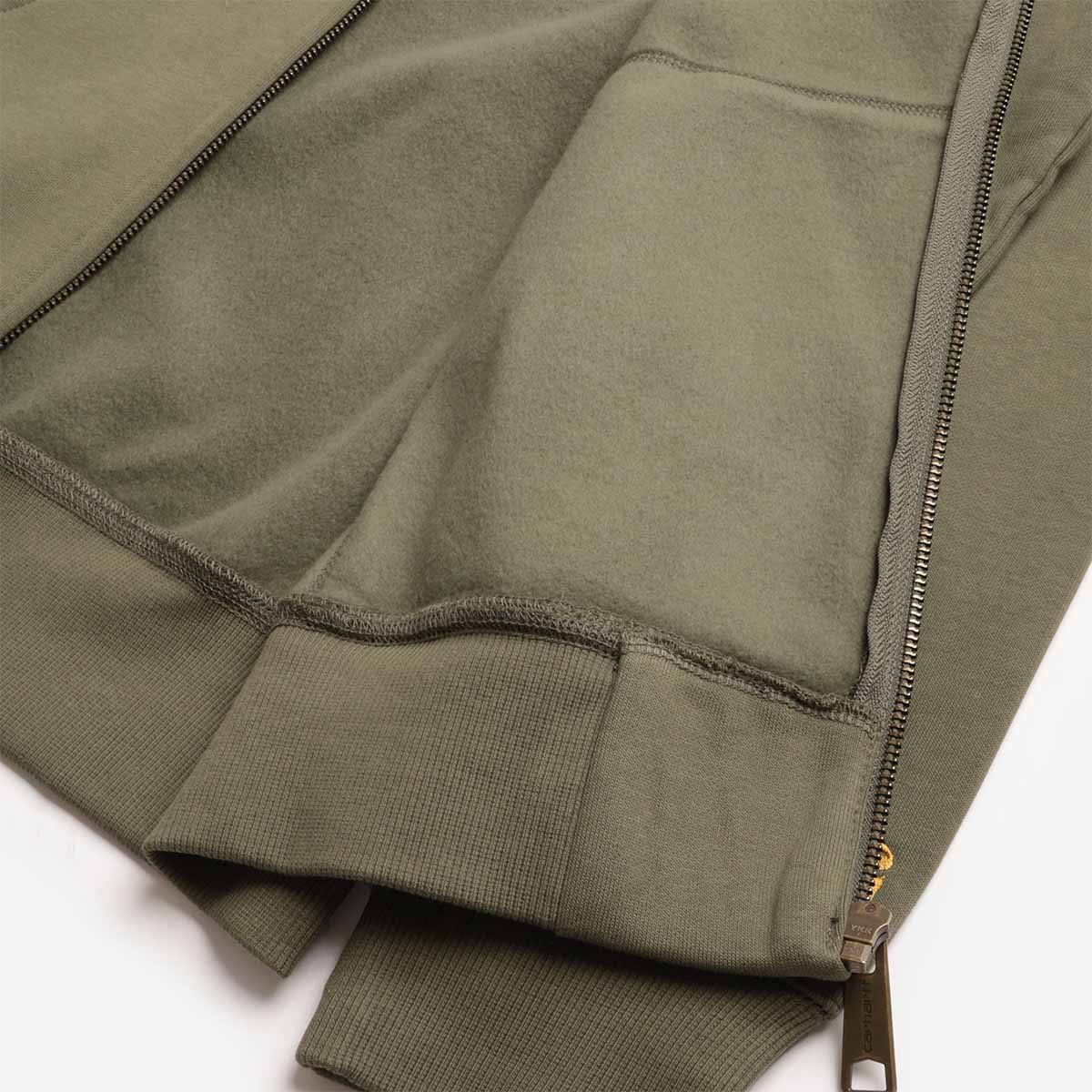 Carhartt WIP Chase Zip Hoodie, Leaf Gold, Detail Shot 4