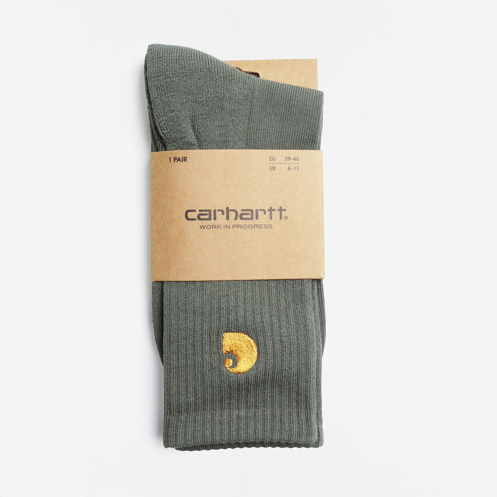Carhartt WIP Chase Socks, Leaf Gold, Detail Shot 1