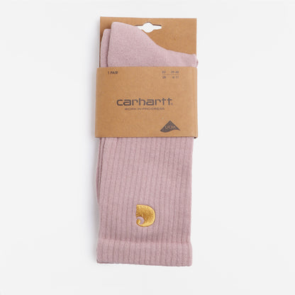 Carhartt WIP Chase Socks, Glassy Pink Gold, Detail Shot 2