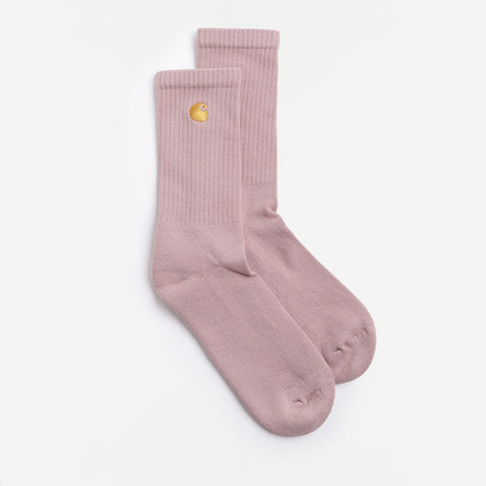 Carhartt WIP Chase Socks, Glassy Pink Gold, Detail Shot 1