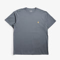 Carhartt WIP Chase T-Shirt, Cozy Blue Gold, Detail Shot 1
