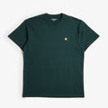 Carhartt WIP Chase T-Shirt, Dark Fir Gold, Detail Shot 1