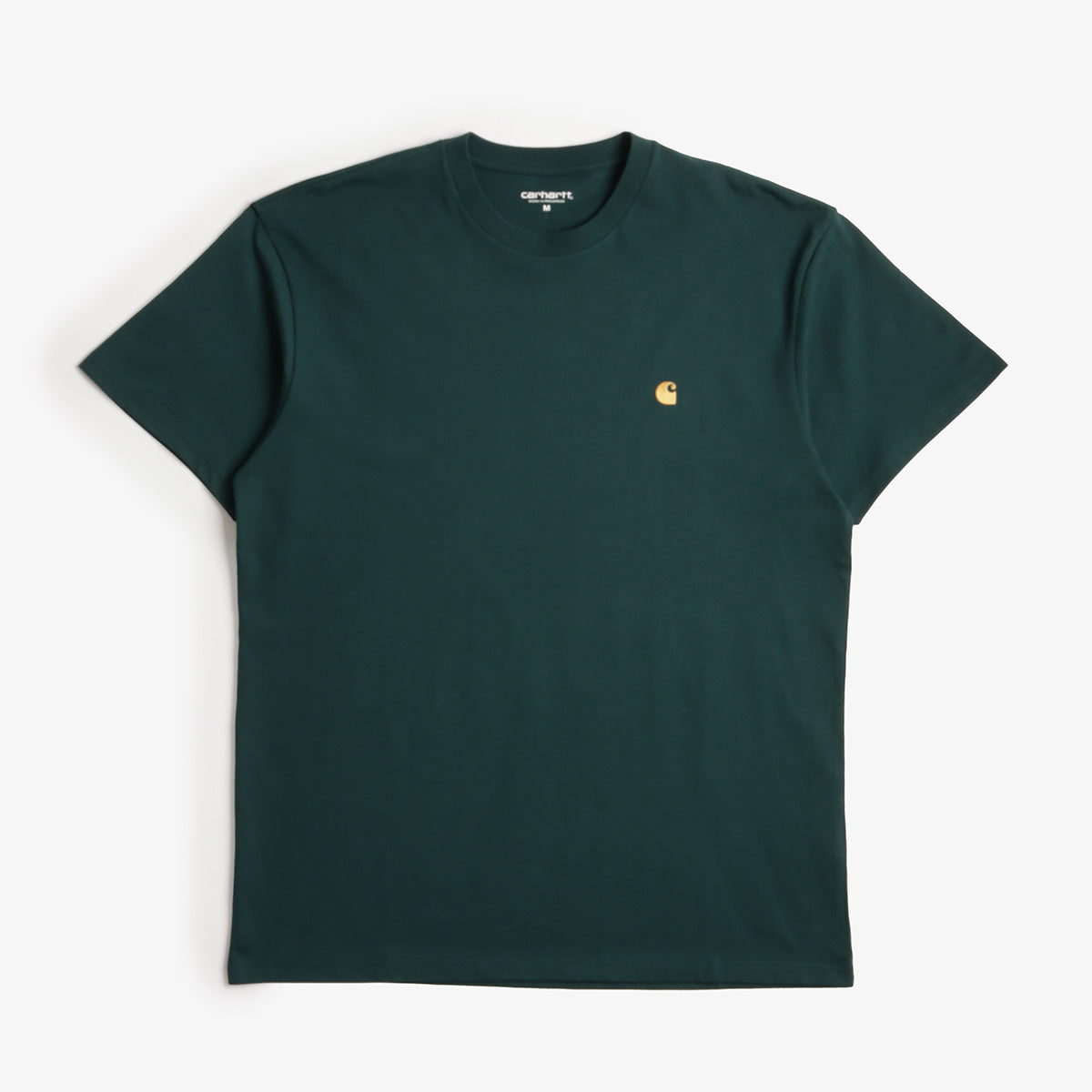 Carhartt WIP Chase T-Shirt, Dark Fir Gold, Detail Shot 1