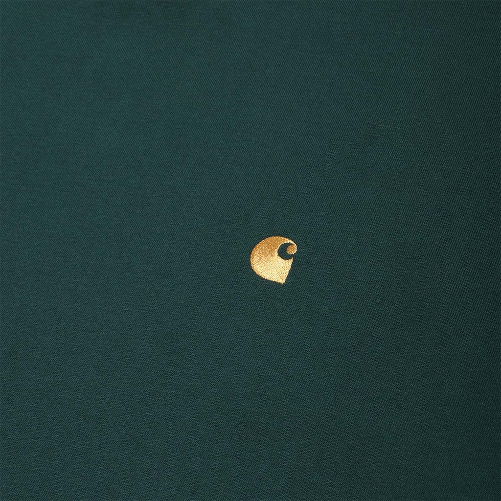 Carhartt WIP Chase T-Shirt, Dark Fir Gold, Detail Shot 2