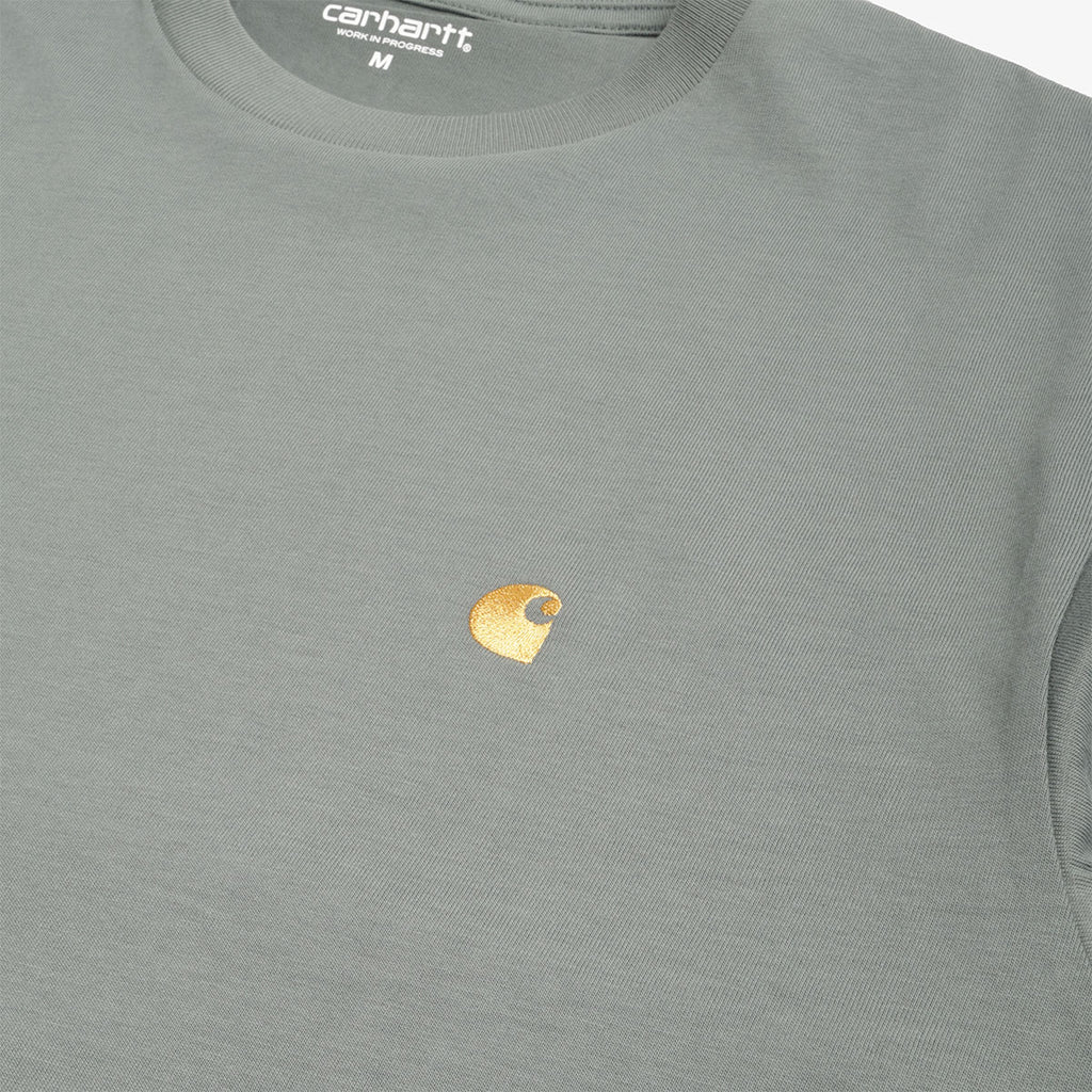 Carhartt WIP Chase T-Shirt, Velvet Green Gold, Detail Shot 2