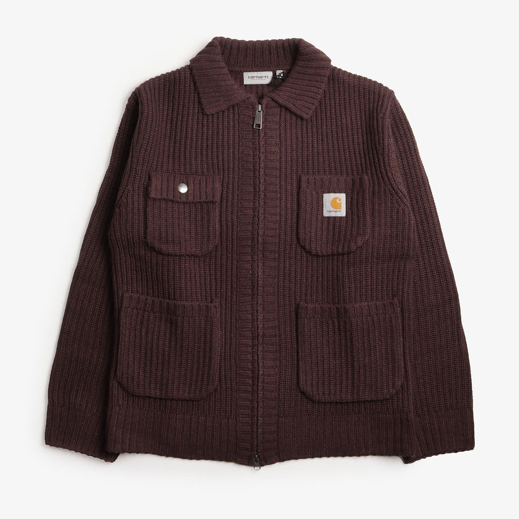 Carhartt WIP Chore Knit Jacket, Palisander, Detail Shot 1