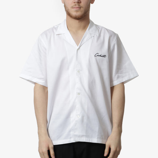 Carhartt WIP Delray Shirt, White Black, Detail Shot 1